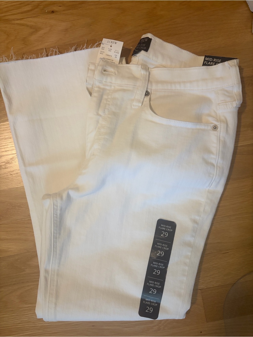 NWT- J. Crew White Mid-Rise Flare Crop Jeans (size 29)